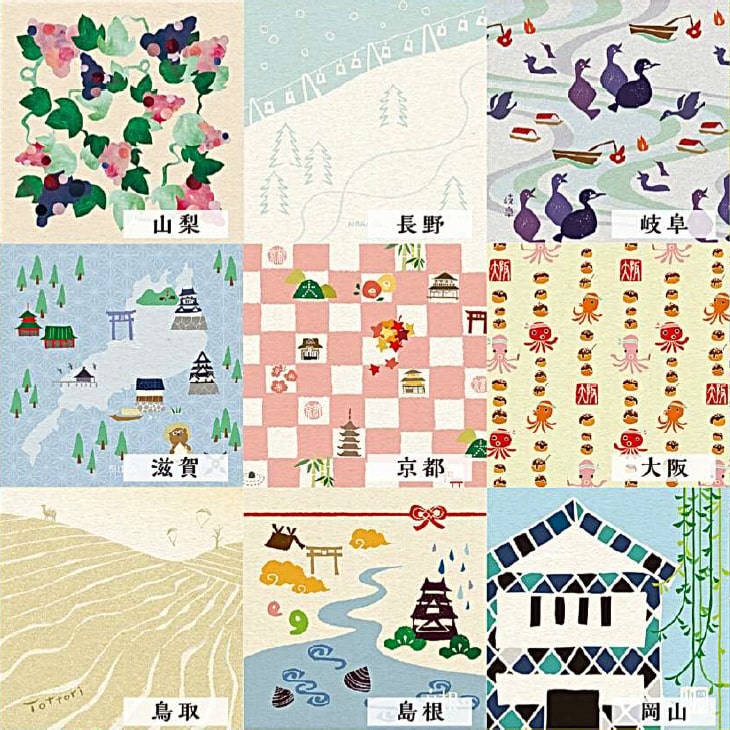 ご当地角皿（47都道府県＋富士山）デザイン