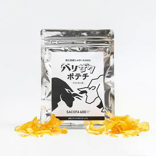 ＜送料込＞SACOFA600 徳之島産じゃがいも100%バリザクポテチ チリレモン味（寄付額25円）　＊チップスの「バリバリ」「ザクザク」という独特の食感と味わいをお楽しみください。