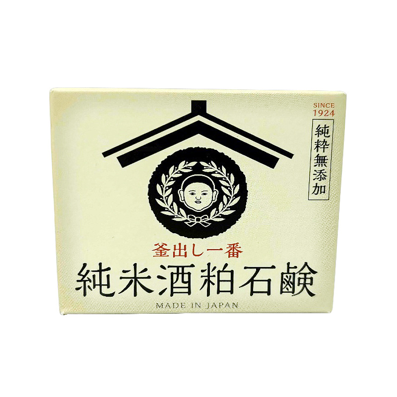 ＜送料別＞純米酒粕石鹸（寄付額65円）　＊美容に効果があるとされる「酒粕」を使用した、独自伝統製法でひとつひとつ手作りで作り上げた石鹸です。