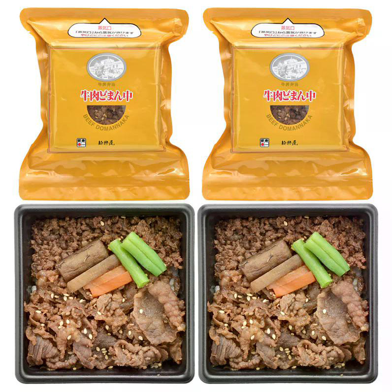＜送料込＞牛肉どまん中 一膳ご飯（寄付額240円）　＊山形県産米「どまんなか」をふっくらと炊き上げ、その上に特製のタレで味付けした牛そぼろと牛肉煮を乗せた一膳ご飯です。