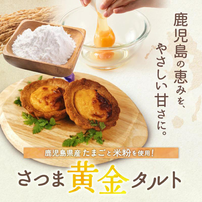 ＜送料込＞さつま黄金タルト6個入り（寄付額170円）　＊鹿児島県産米で作った米粉を使用したサクサクのタルト生地と鹿児島県産濃厚卵で作った濃厚カスタードの黄金タルトです。