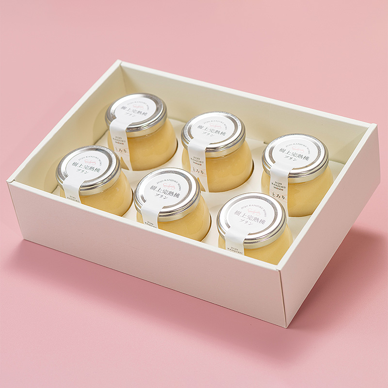 ＜送料別＞樹上完熟桃プリン とろり（ギフトセット6個入）（寄付額179円）　＊果実のおいしさとプリンならではの濃厚な味わいを両立した、桃好きのための贅沢なスイーツです。