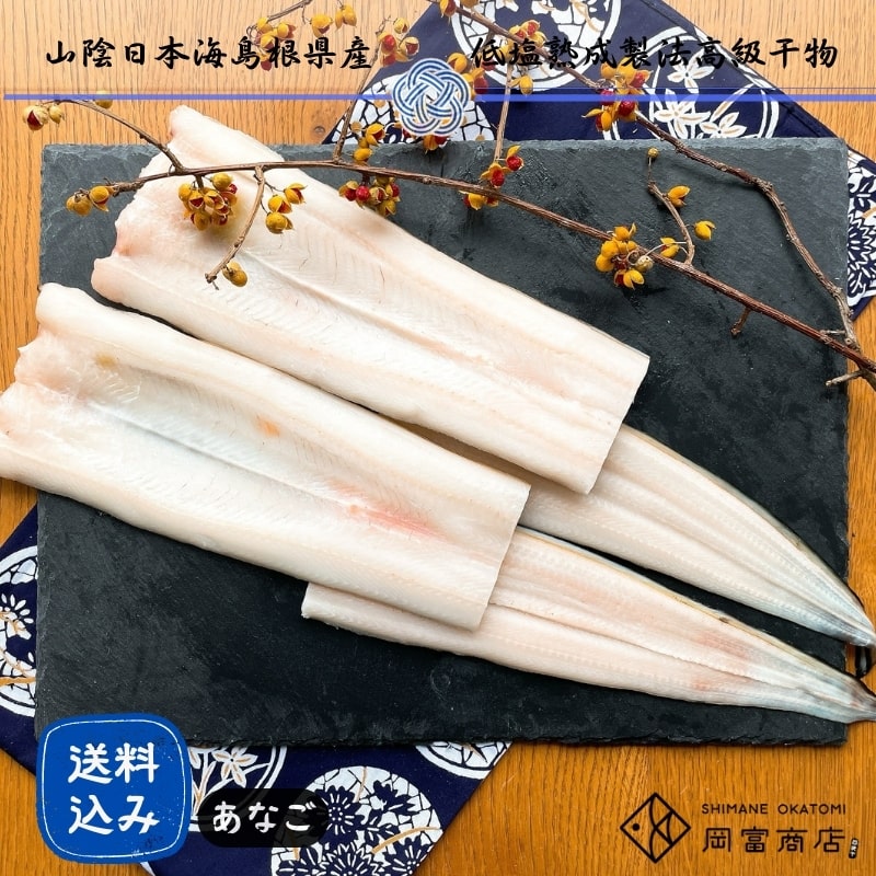 ＜送料込＞天女の羽衣～あなご一夜干し詰合せ（2尾入り）（寄付額275円）　＊島根県大田市の『一日漁』で水揚げされた新鮮で丸々と太った"真あなご"の珍しい一夜干し！脂がのっていて皮の旨みは格別！